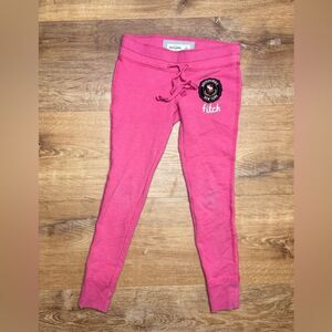Y2K Abercrombie Girls Pink Logo Joggers Sweatpants Athleisure Size Small